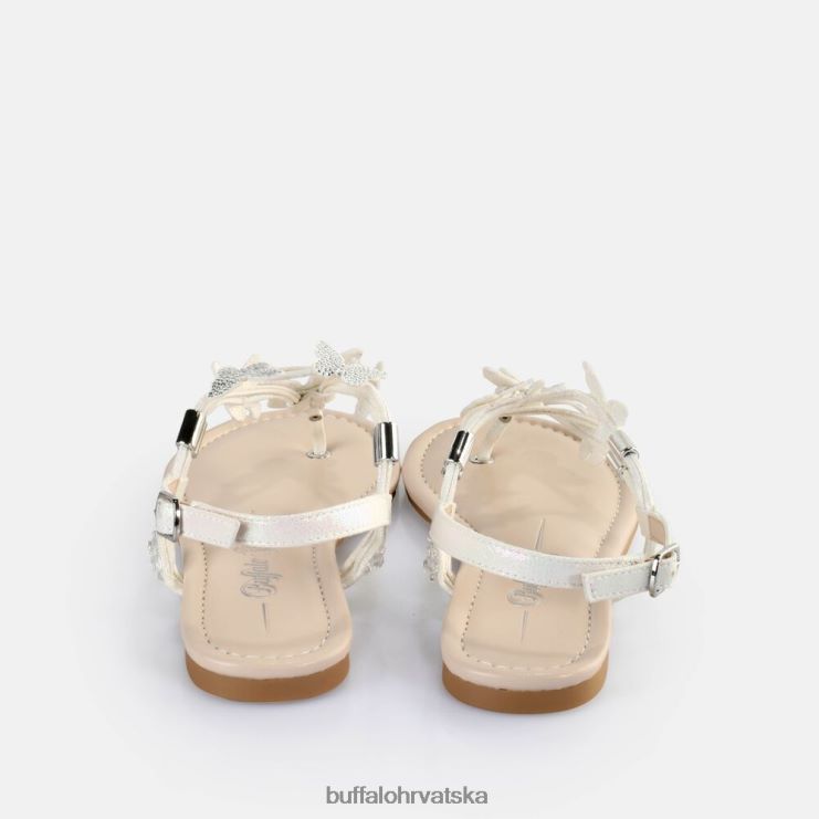 biserno bijela boja Buffalo capri svjetlucave leptir sandale veganske |sandale TDD6T385